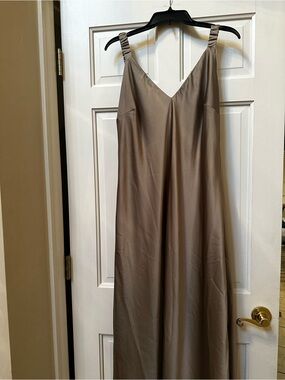 a new day Taupe Maxi Slip Dress with Ruched Straps XL